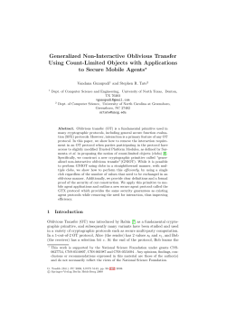 Generalized Non-Interactive Oblivious Transfer Using