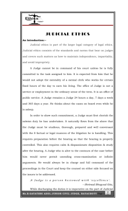 JUDICIAL EHTICS - by Ms B.Gayathri