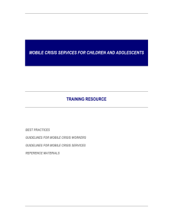 mobile crisis services for children and adolescents training resource