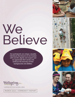 Community Report-March 2017 - Wellspring Interfaith Social Services