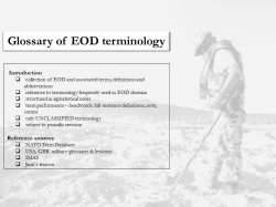 Glossary of EOD Terminology