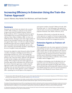Increasing Efficiency in Extension Using the Train-the