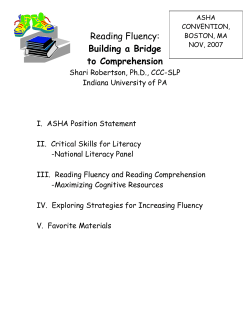 Reading Fluency: Building a Bridge to Comprehension