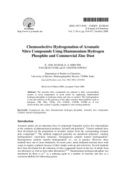 Chemoselective Hydrogenation of Aromatic Nitro Compounds Using