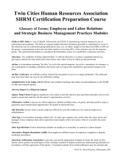 Session 1 - Employee and Labor Relations Glossary