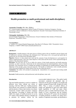 Health promotion as multi-professional and multi