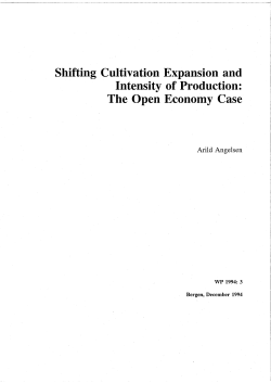 Shifting Cultivation Expansion and Intensity of Production