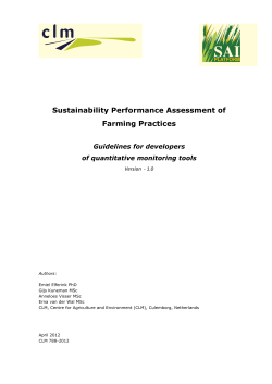 Sustainability Performance Assessment of Farming Practices