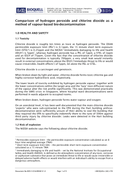 Comparison of hydrogen peroxide and chlorine dioxide