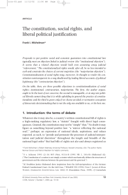 The constitution, social rights, and liberal political