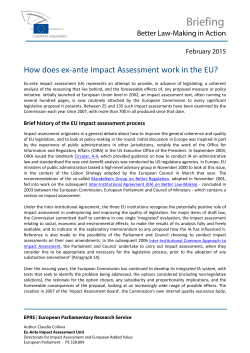 How does Impact Assessment work in the EU?