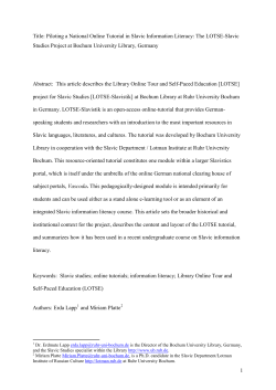 An initiative for information fluency for students of Slavic languages