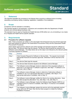 Software asset lifecycle Standard