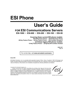 ESI Phone User`s Guide - Advanced Networking, Inc.