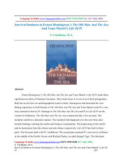 Survival Instincts in Ernest Hemingway`s The Old Man And The Sea