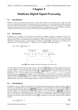 Chapter 9 &ndash; Multirate Digital Signal Processing