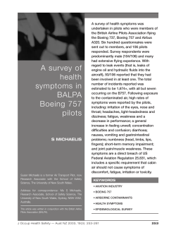 A Survey of Health Symptoms in BALPA Boeing