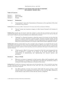 MDL-510 - National Association of Insurance Commissioners