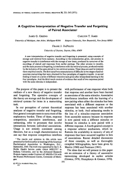 A Cognitive Interpretation of Negative Transfer and