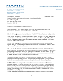 Hawaii State Legislature February 18, 2016 Senate Committee on