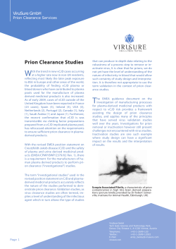 Prion Clearance Studies