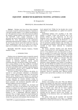 equotip &ndash; rebound hardness testing after d. leeb