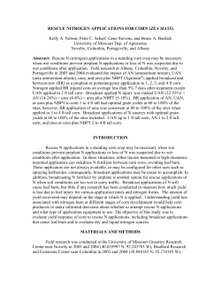 RESCUE NITROGEN APPLICATIONS FOR CORN