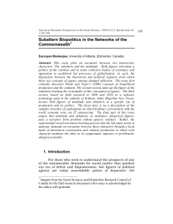 Subaltern Biopolitics in the Networks of the Commonwealth