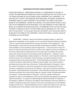 Revised 07-25-2016 SMARTDRAW SOFTWARE LICENSE