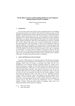 On the Role of Aspect in Determining Finiteness