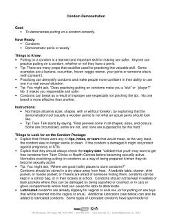 Condoms &bull; Demonstrator penis or w