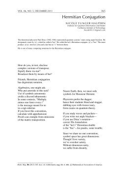 Hermitian Conjugation