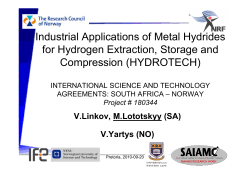 Industrial Applications of Metal Hydrides for Hydrogen Extraction