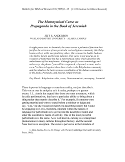 Jeff S. Anderson, "The Metonymical Curse as Propaganda in the