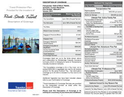 Description of Coverage - RUDI STEELE TRAVEL, INC