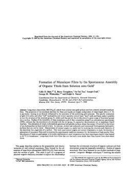Formation of Monolayer Films by the Spontaneous Assembly of