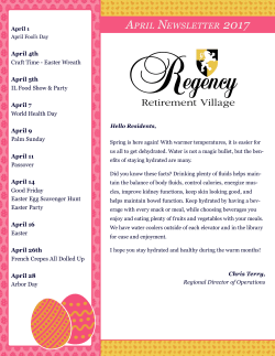 APRIL NEWSLETTER 2017 - Regency Retirement Huntsville