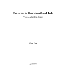 Comparison for Three Internet Search Tools - etc