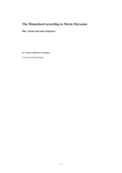 The Monochord according to Marin Mersenne