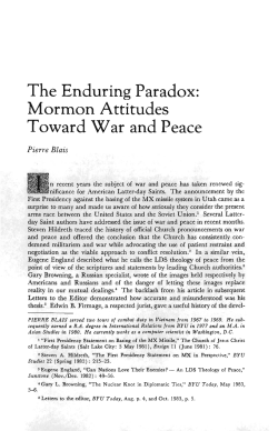 The Enduring Paradox: Mormon Attitudes Toward War and Peace