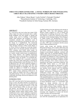 Urban Weather Generator &ndash; A Novel Workflow for Integrating