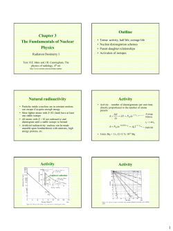 Chapter 3 The Fundamentals of Nuclear Physics Outline Natural