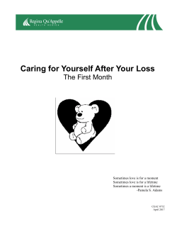 Caring for Yourself After Your Loss The First Month