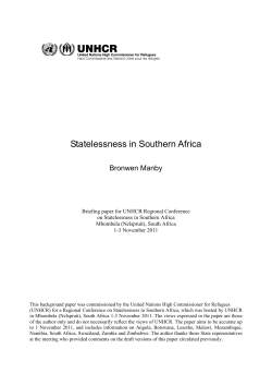 Statelessness in Southern Africa