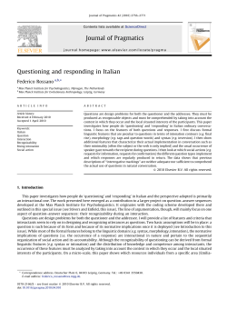 Questioning and responding in Italian