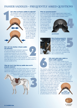 PASSIER SADDLES &ndash; FREQUENTLY ASKED QUESTIONS