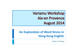 An Exploration of Word Stress in Hong Kong English