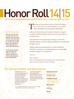 Honor Roll 2015 - Rowan University