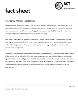 Fact Sheet Considering Financial Arrangements