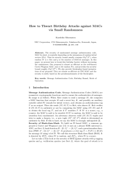 How to Thwart Birthday Attacks against MACs via Small Randomness